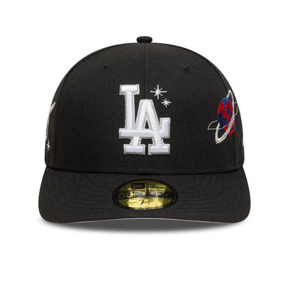 This is a LA Dodgers MLB Planet Icon Black 59FIFTY Fitted Cap 5