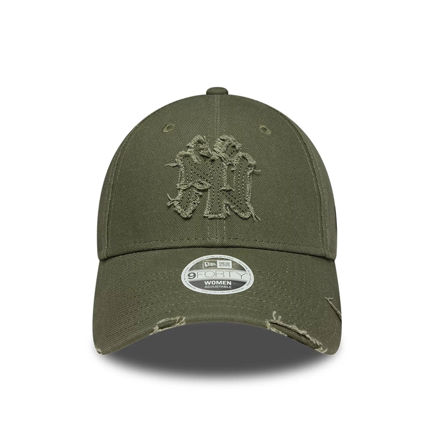 This is a New York Yankees Womens MLB Distressed Dark Green 9FORTY Adjustable Cap 2