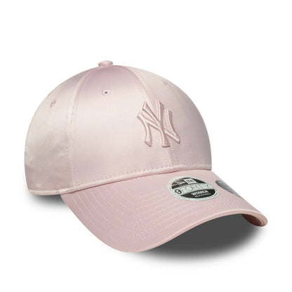 This is a New York Yankees Womens MLB Satin Bow Back Pastel Pink 9FORTY Adjustable Cap 4