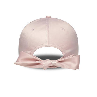 This is a New York Yankees Womens MLB Satin Bow Back Pastel Pink 9FORTY Adjustable Cap 2