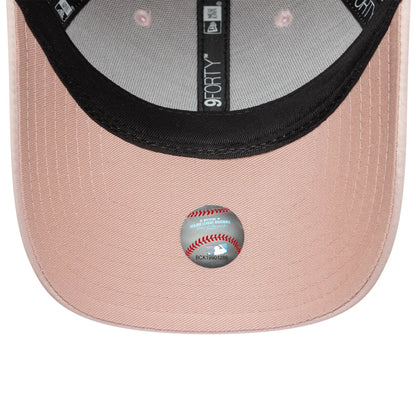 This is a New York Yankees Womens MLB Satin Bow Back Pastel Pink 9FORTY Adjustable Cap 5
