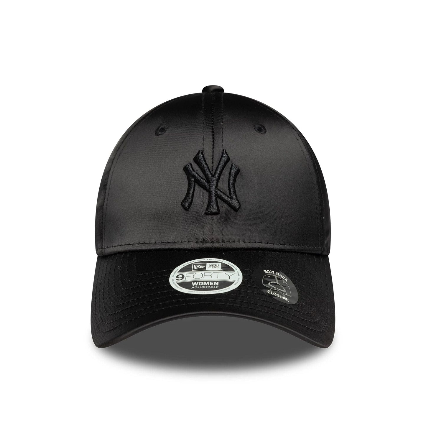 This is a New York Yankees Womens MLB Satin Bow Back Black 9FORTY Adjustable Cap 3
