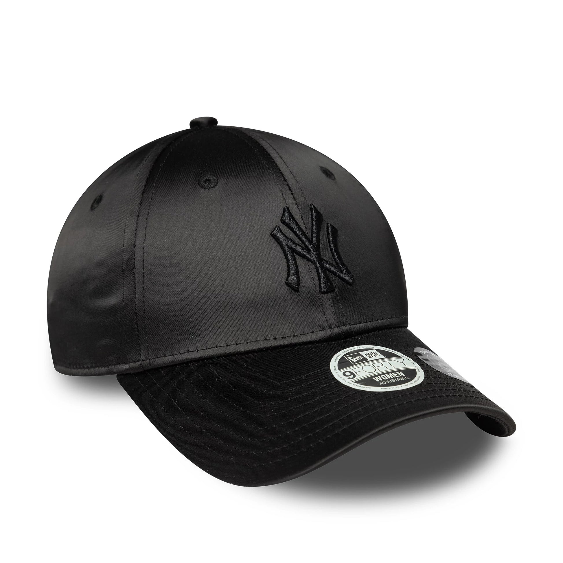 This is a New York Yankees Womens MLB Satin Bow Back Black 9FORTY Adjustable Cap 4