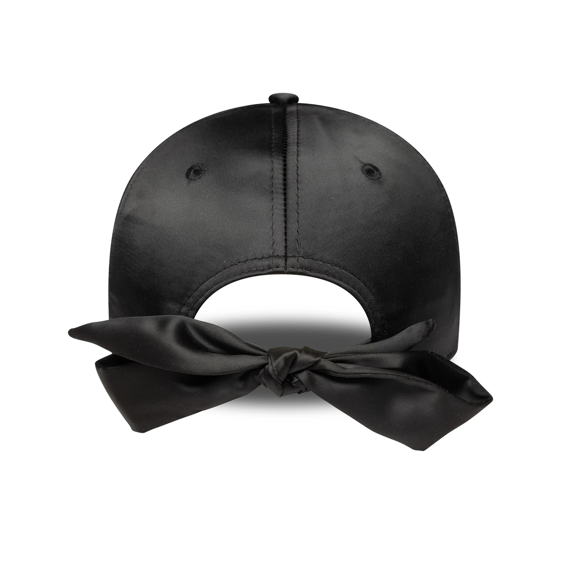 This is a New York Yankees Womens MLB Satin Bow Back Black 9FORTY Adjustable Cap 2