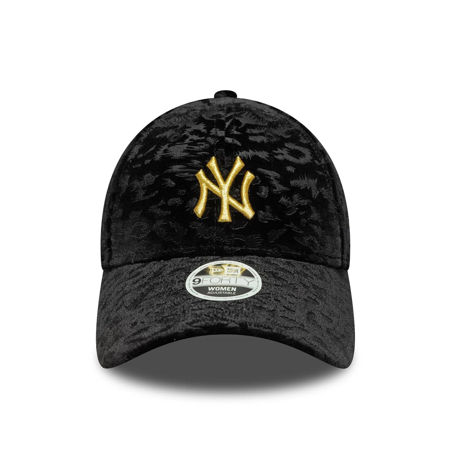 This is a New York Yankees Womens MLB Leo Velour Black 9FORTY Adjustable Cap 2