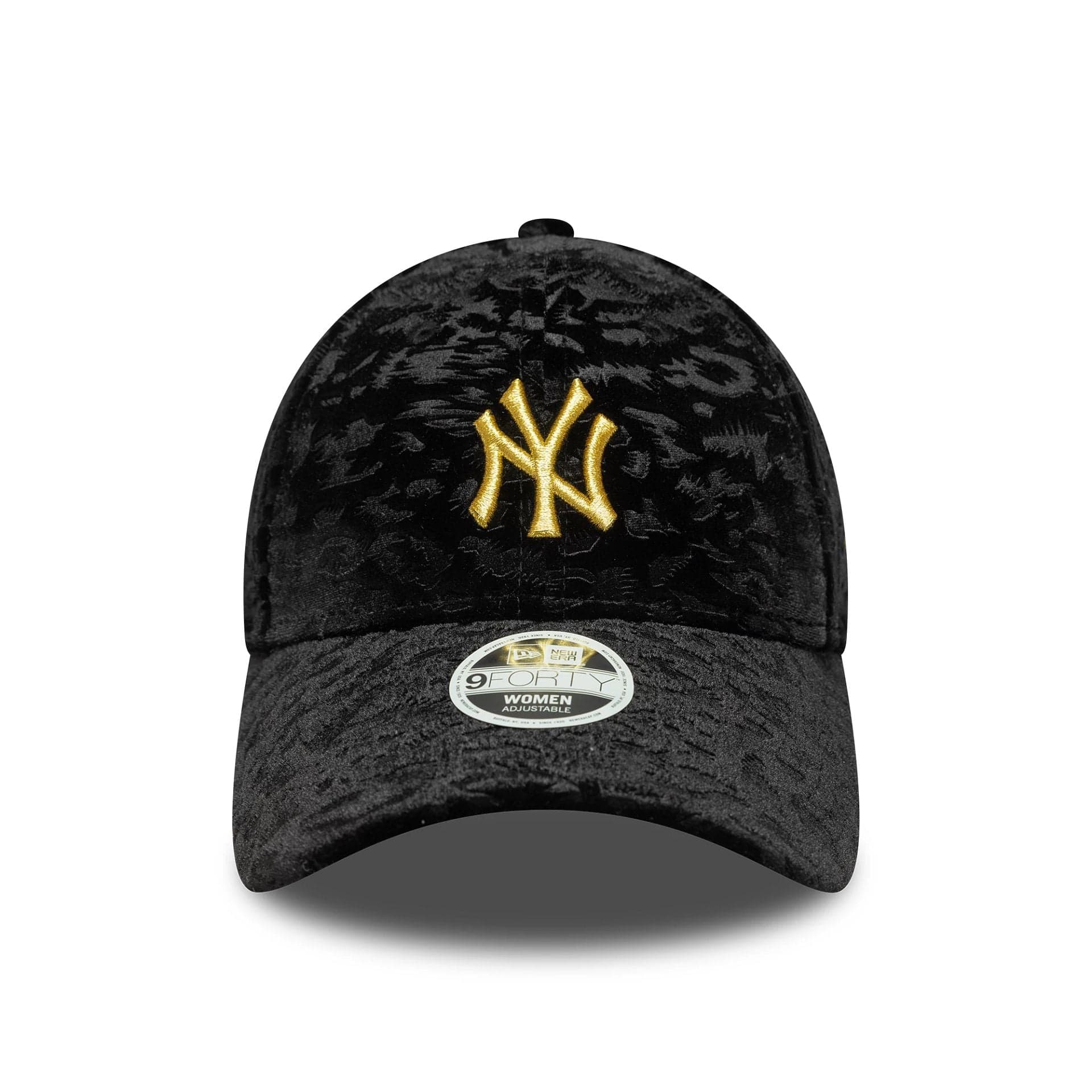 This is a New York Yankees Womens MLB Leo Velour Black 9FORTY Adjustable Cap 2