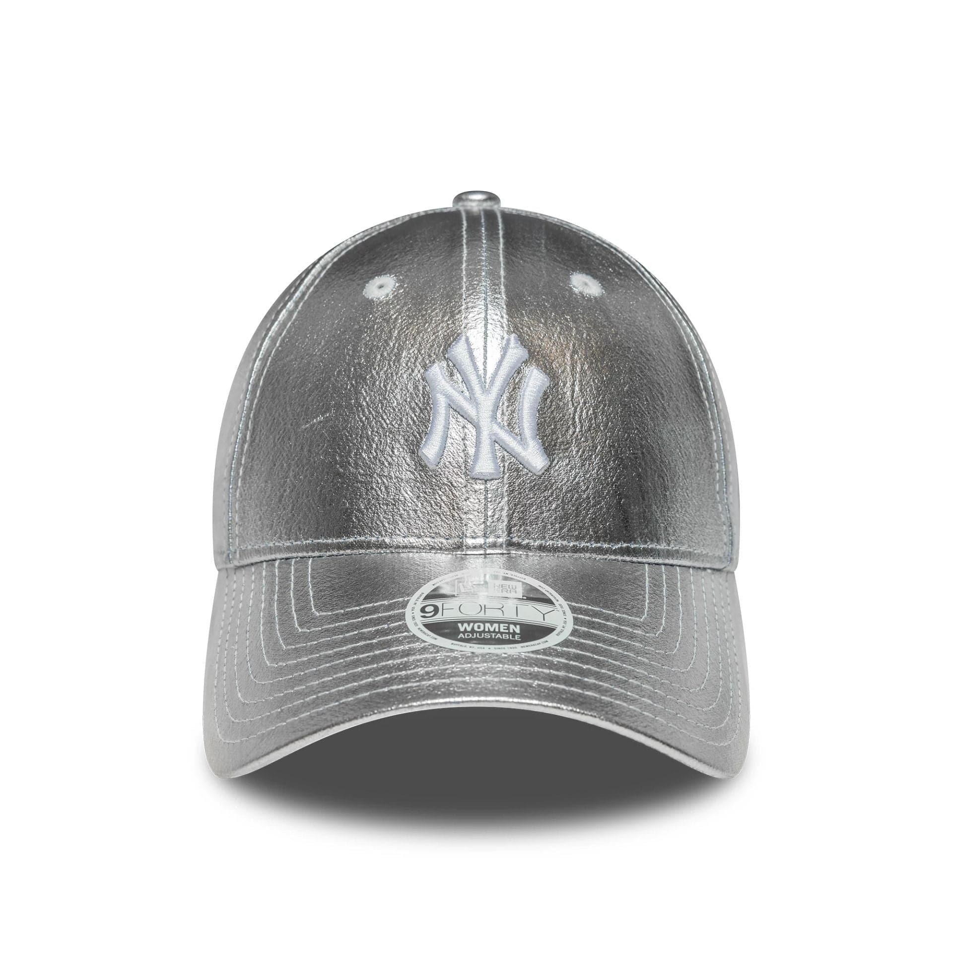 This is a New York Yankees Womens MLB Metallic Silver 9FORTY Adjustable Cap 2
