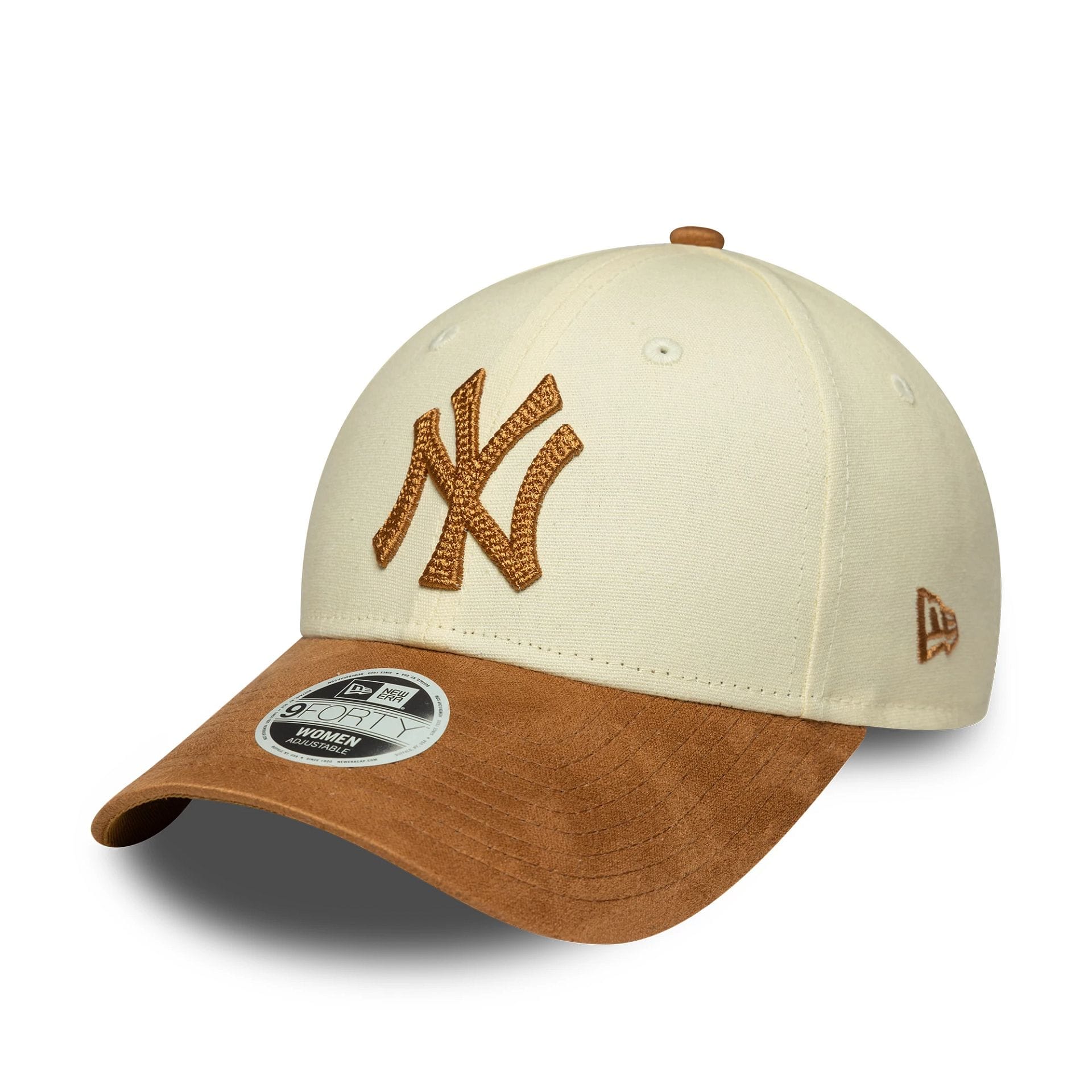 Womens MLB Faux Suede New York Yankees Cream 9FORTY Cap | NEC EU