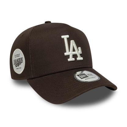 This is a LA Dodgers MLB Sidepatch Dark Brown 9FORTY E-Frame Adjustable Cap 1