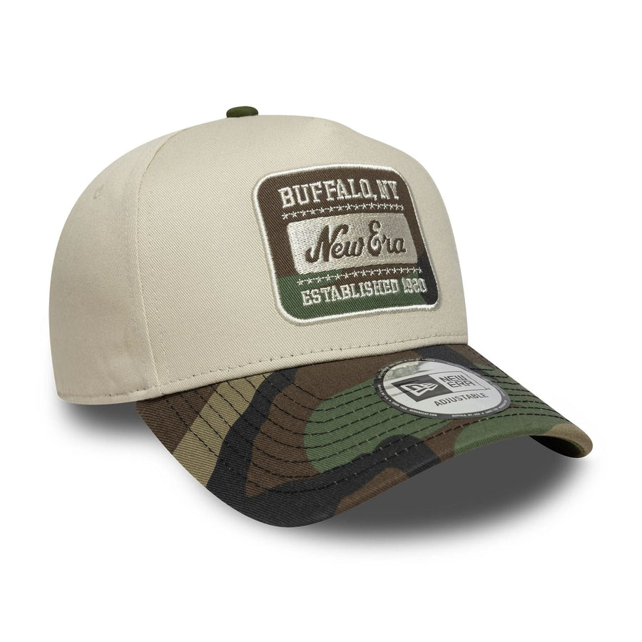 This is a  New Era Camo Patch Cream 9FORTY E-Frame Adjustable Cap 3