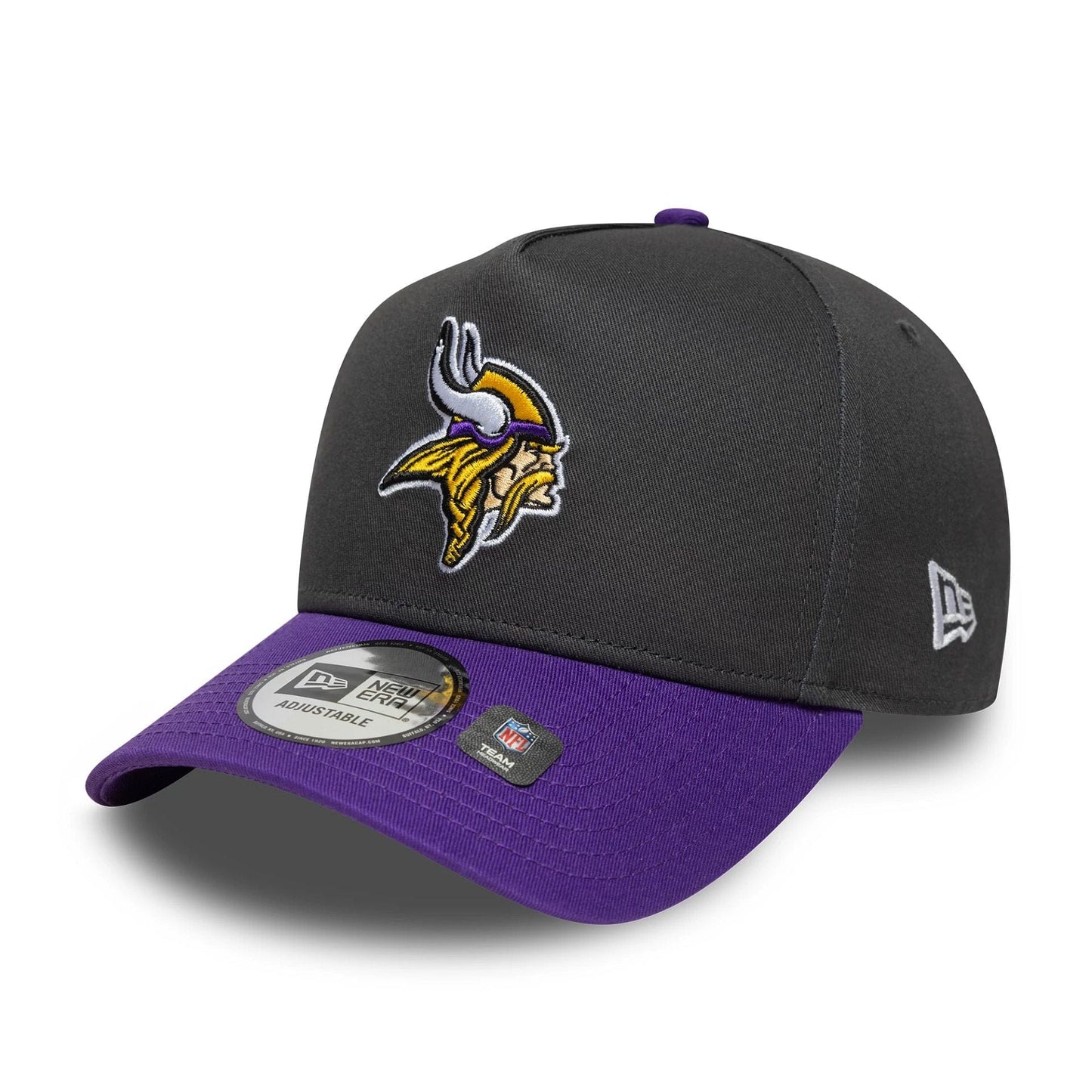 This is a Minnesota Vikings NFL Charcoal 9FORTY E-Frame Adjustable Cap 1