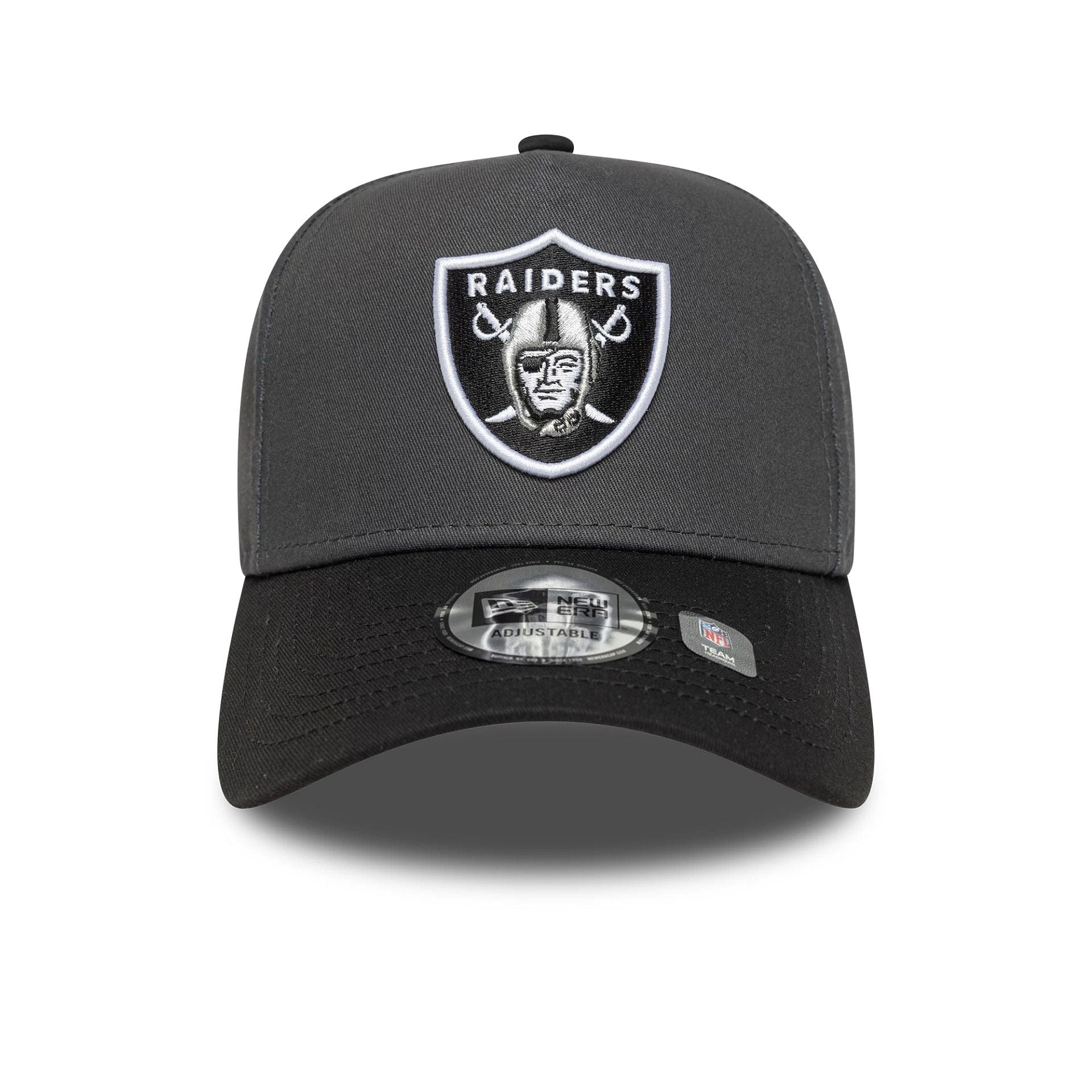 This is a Las Vegas Raiders NFL Charcoal 9FORTY E-Frame Adjustable Cap 2