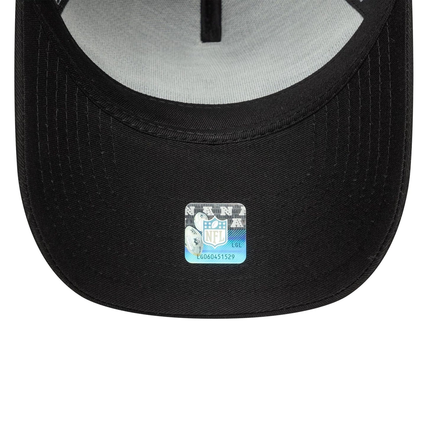 This is a Las Vegas Raiders NFL Charcoal 9FORTY E-Frame Adjustable Cap 5