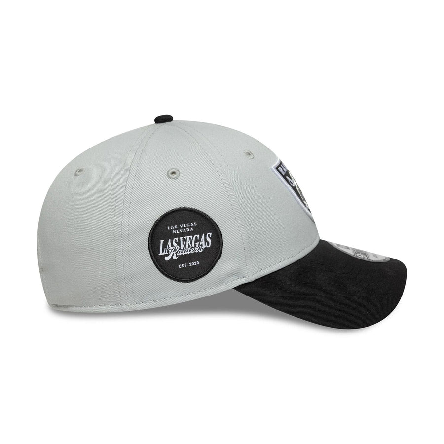 This is a Las Vegas Raiders NFL Sidepatch Grey 9FORTY Adjustable Cap 4