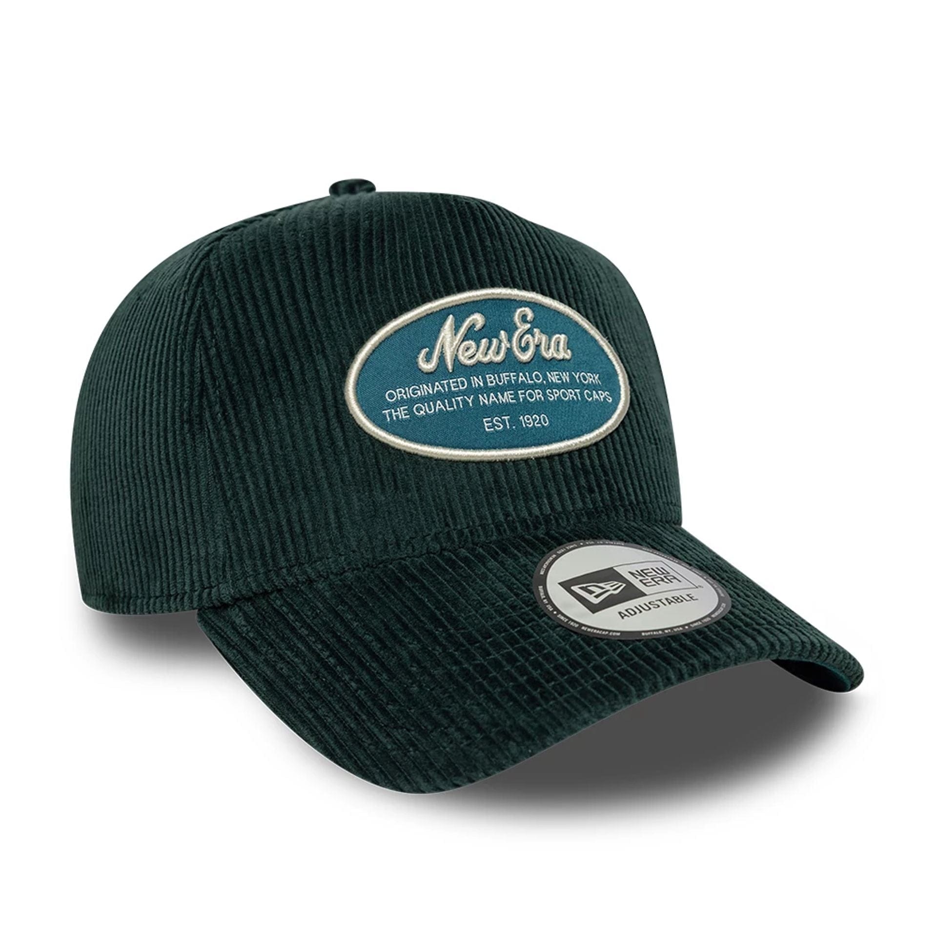 This is a  New Era Patch Cord Dark Green 9FORTY E-Frame Adjustable Cap 3