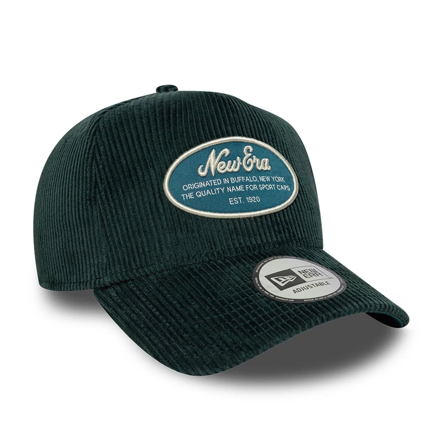 This is a  New Era Patch Cord Dark Green 9FORTY E-Frame Adjustable Cap 3