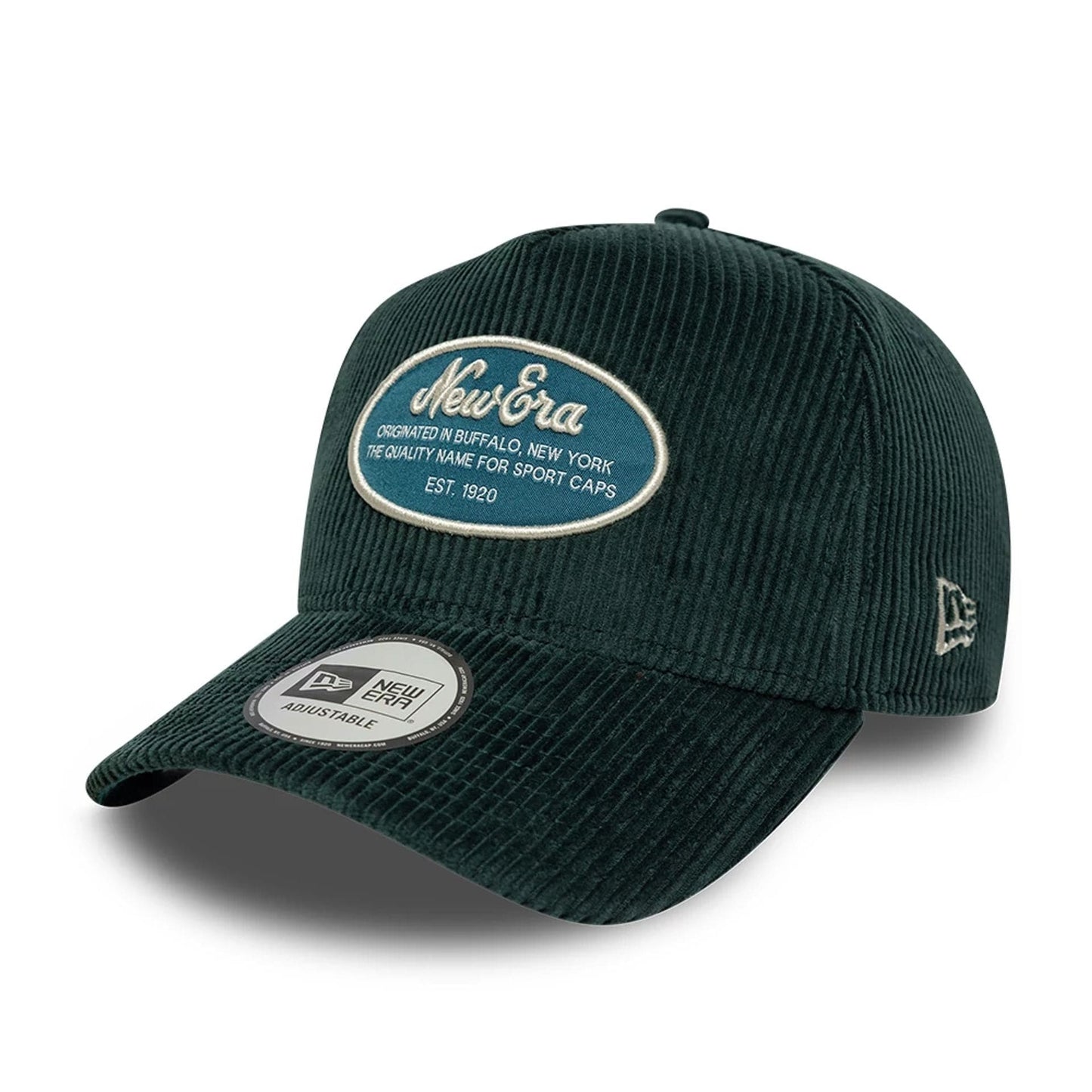 This is a  New Era Patch Cord Dark Green 9FORTY E-Frame Adjustable Cap 1