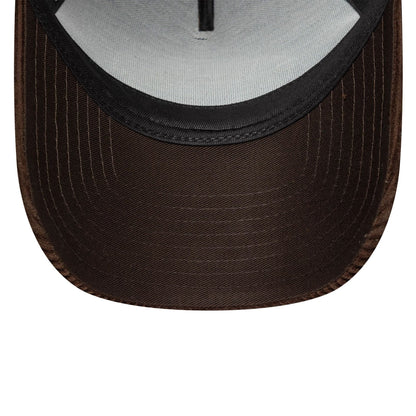 This is a  New Era Patch Cord Dark Brown 9FORTY E-Frame Adjustable Cap 5