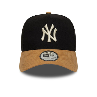 This is a New York Yankees MLB Suede Visor Black 9FORTY E-Frame Adjustable Cap 2