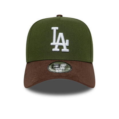 This is a LA Dodgers MLB Suede Visor Dark Green 9FORTY E-Frame Adjustable Cap 2