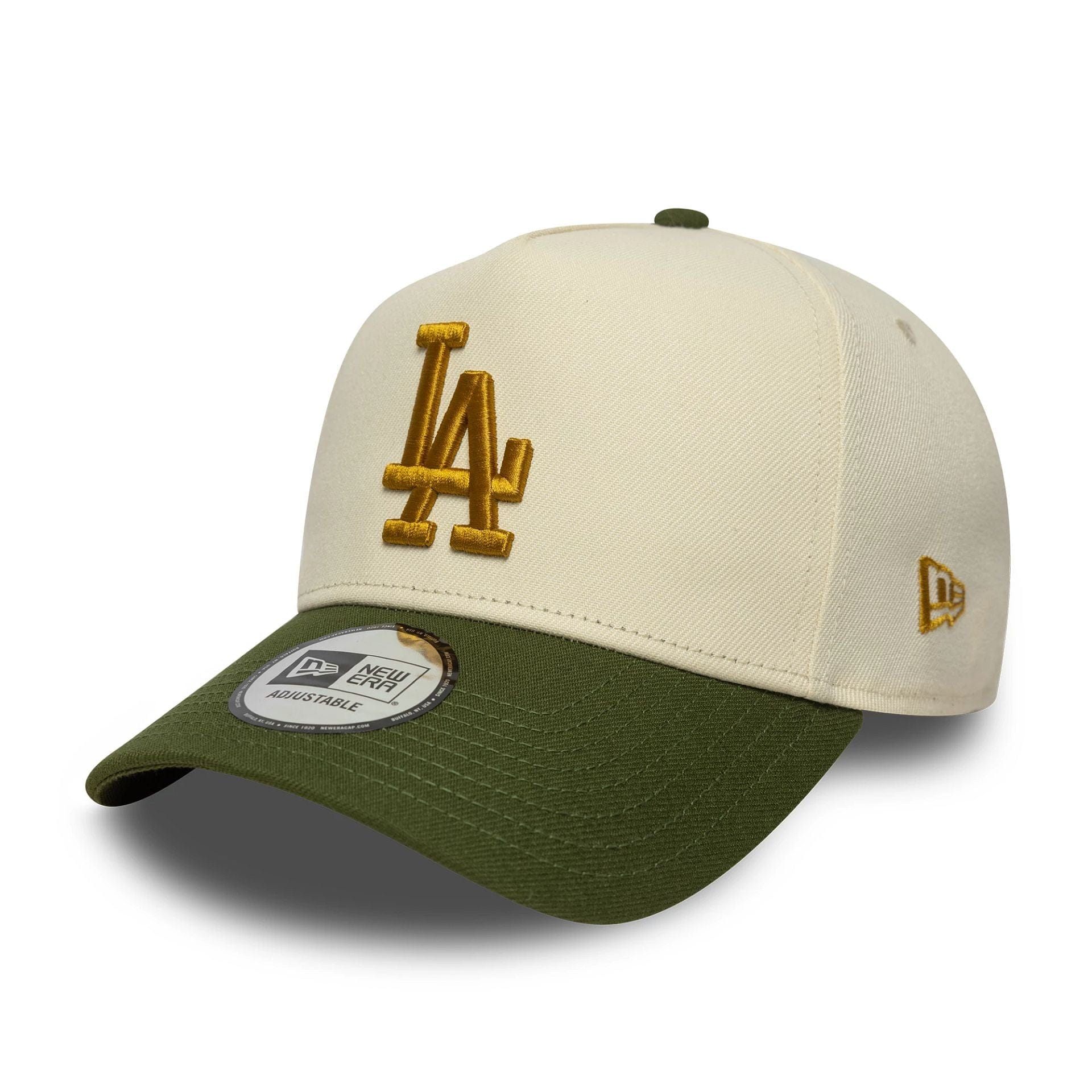 This is a LA Dodgers MLB World Series Patch Cream 9FORTY E-Frame Adjustable Cap 3