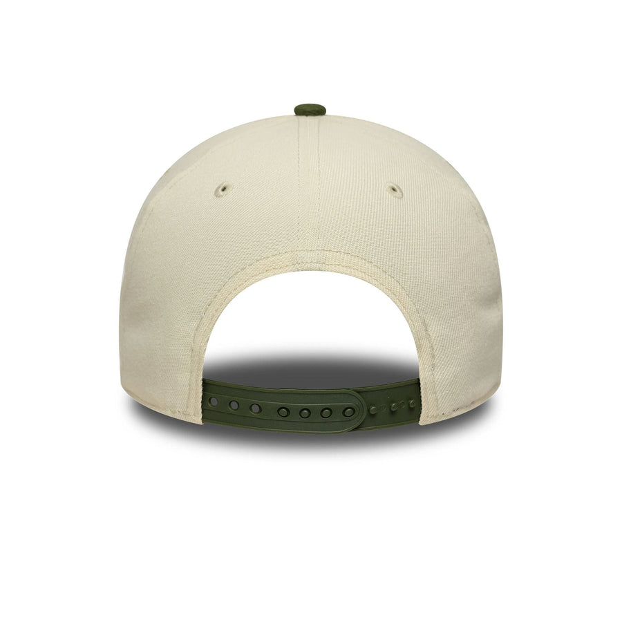 This is a LA Dodgers MLB World Series Patch Cream 9FORTY E-Frame Adjustable Cap 4