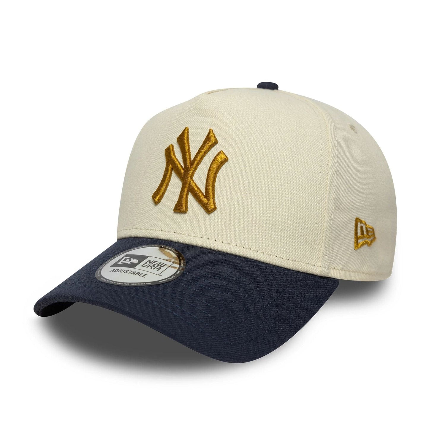 This is a New York Yankees MLB World Series Patch Cream 9FORTY E-Frame Adjustable Cap 3