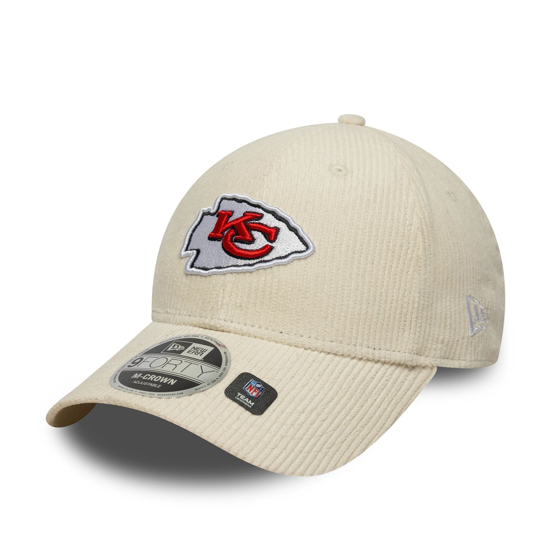 This is a Kansas City Chiefs NFL Cord Cream 9FORTY M-Crown Adjustable Cap 1