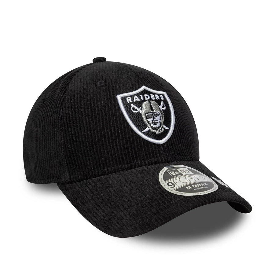 This is a Las Vegas Raiders NFL Cord Black 9FORTY M-Crown Adjustable Cap 3