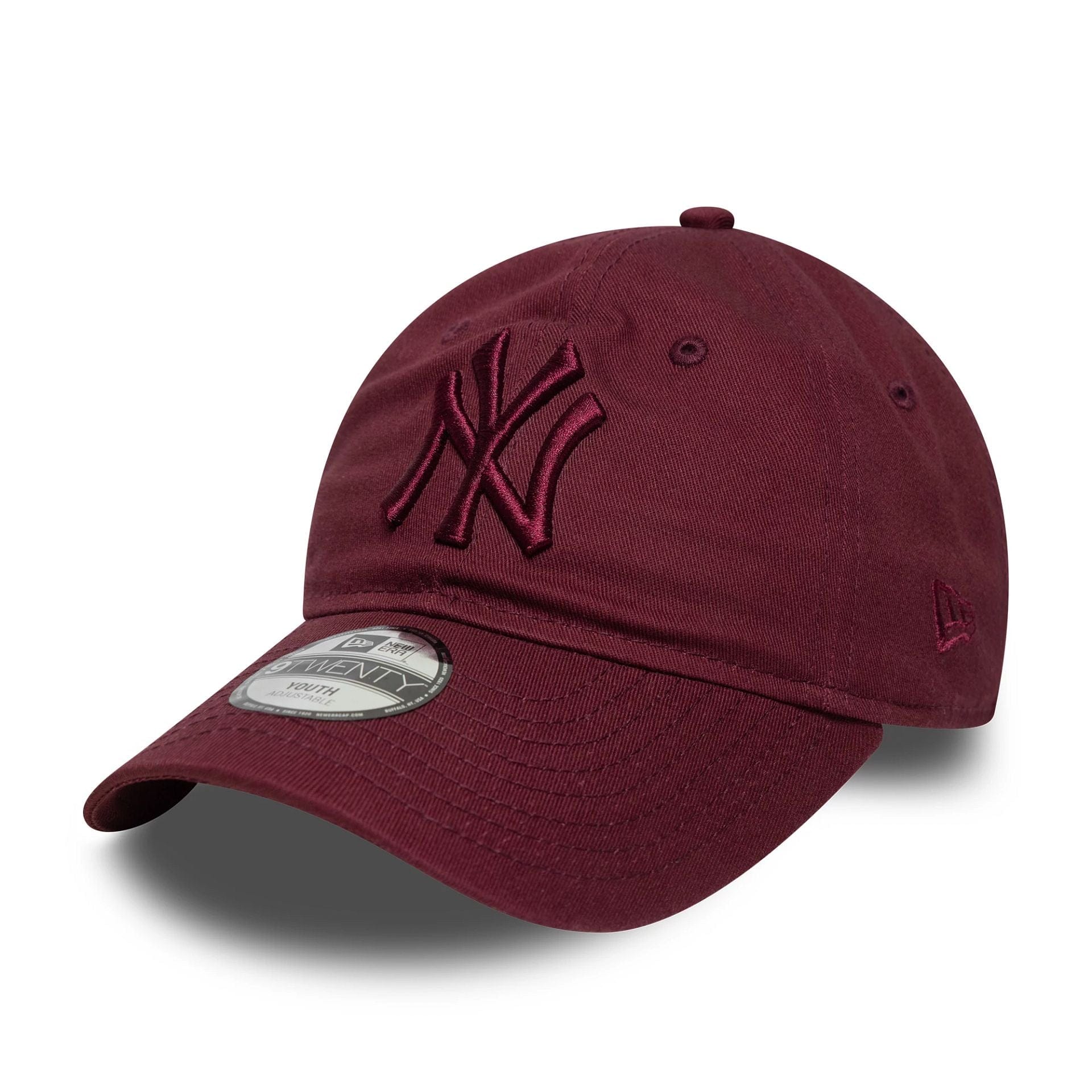 This is a New York Yankees Youth MLB League Essential Dark Red 9TWENTY Adjustable Cap 1