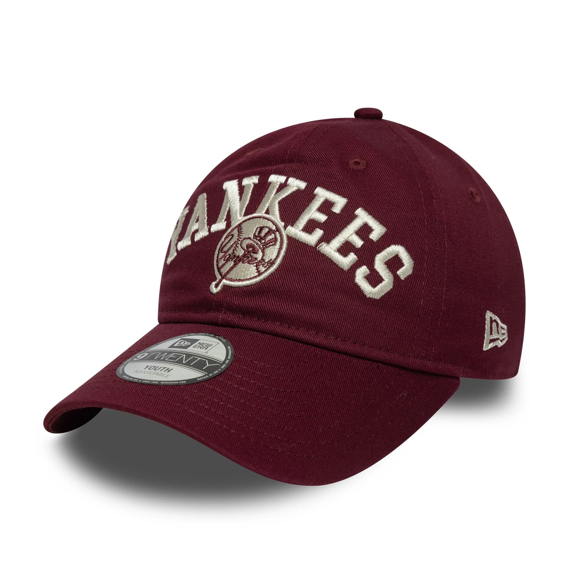 This is a New York Yankees Youth MLB College Dark Red 9TWENTY Adjustable Cap 1