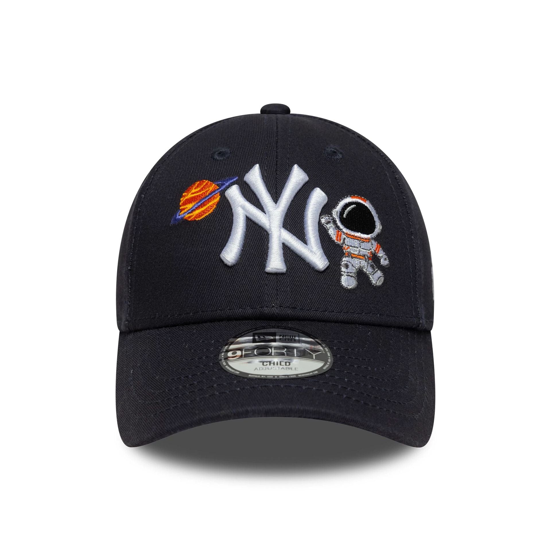 This is a New York Yankees Child MLB Space Icon Navy 9FORTY Adjustable Cap 2