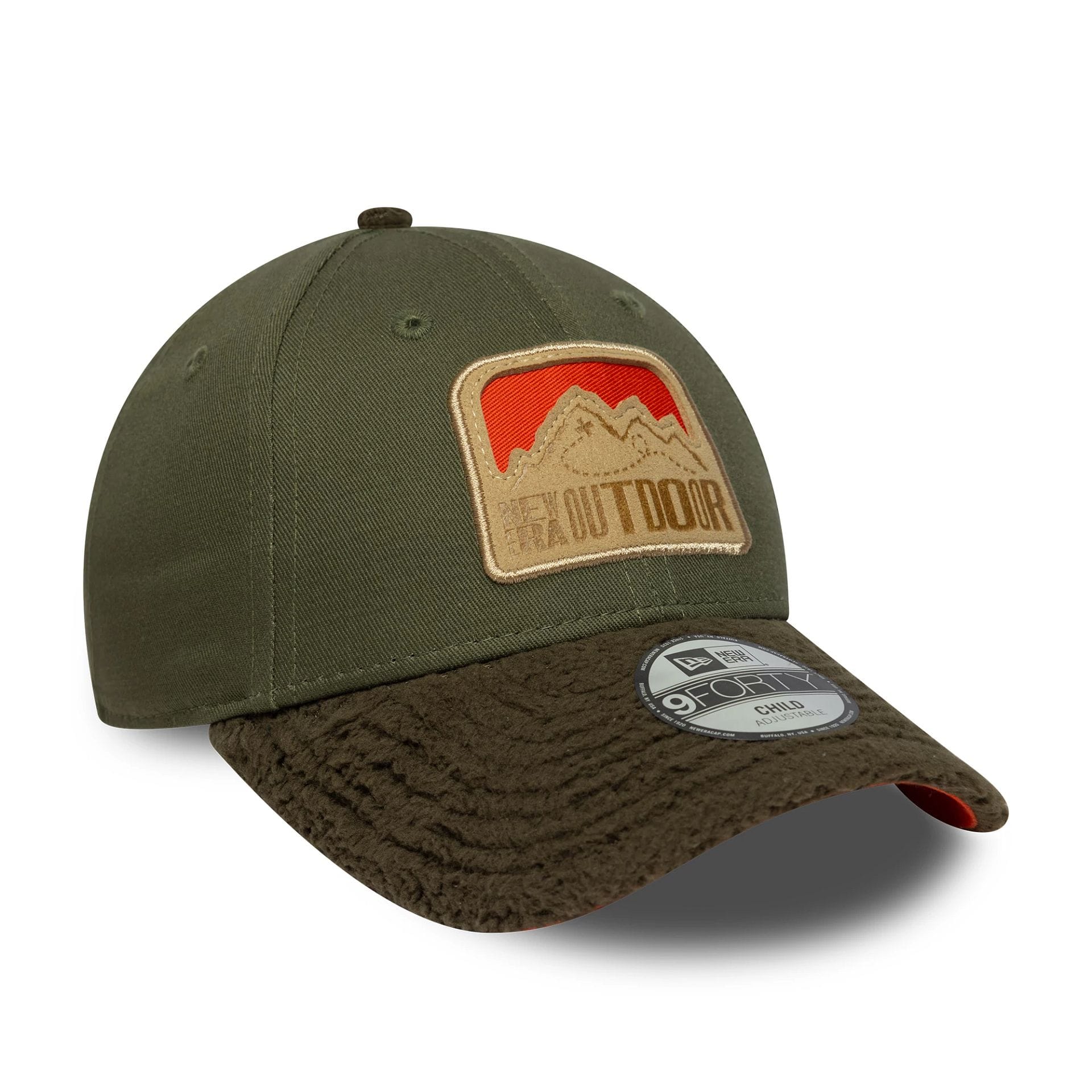 This is a  Child New Era Outdoor Green 9FORTY Adjustable Cap 3