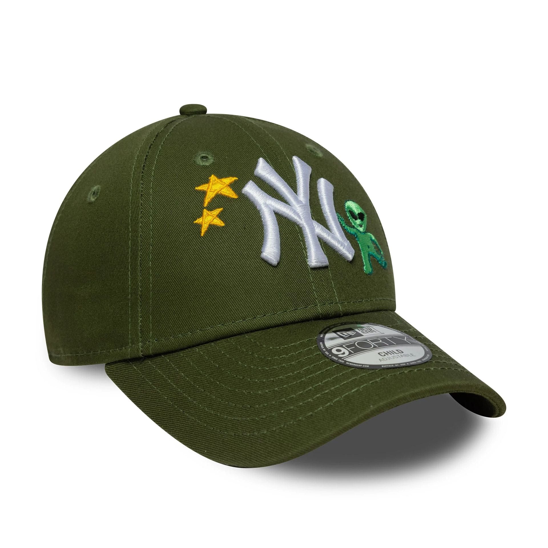 This is a New York Yankees Child MLB Space Icon Dark Green 9FORTY Adjustable Cap 3