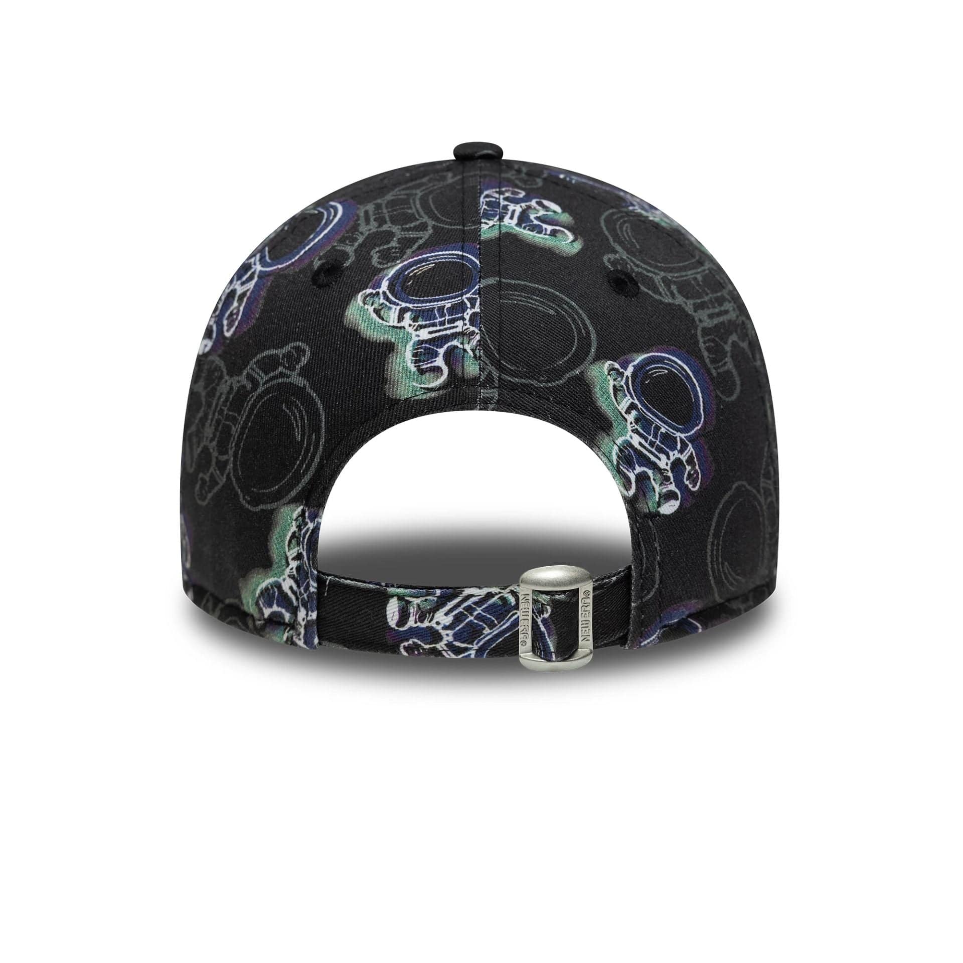 This is a  Child New Era Space All Over Print Black 9FORTY Adjustable Cap 4