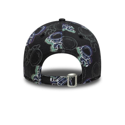 This is a  Child New Era Space All Over Print Black 9FORTY Adjustable Cap 4