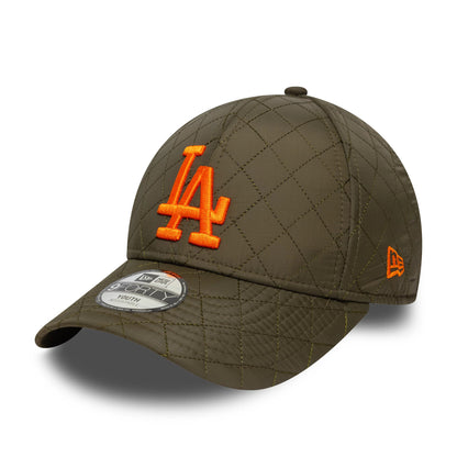 This is a New York Yankees Youth MLB Quilted Dark Green 9FORTY Adjustable Cap 1