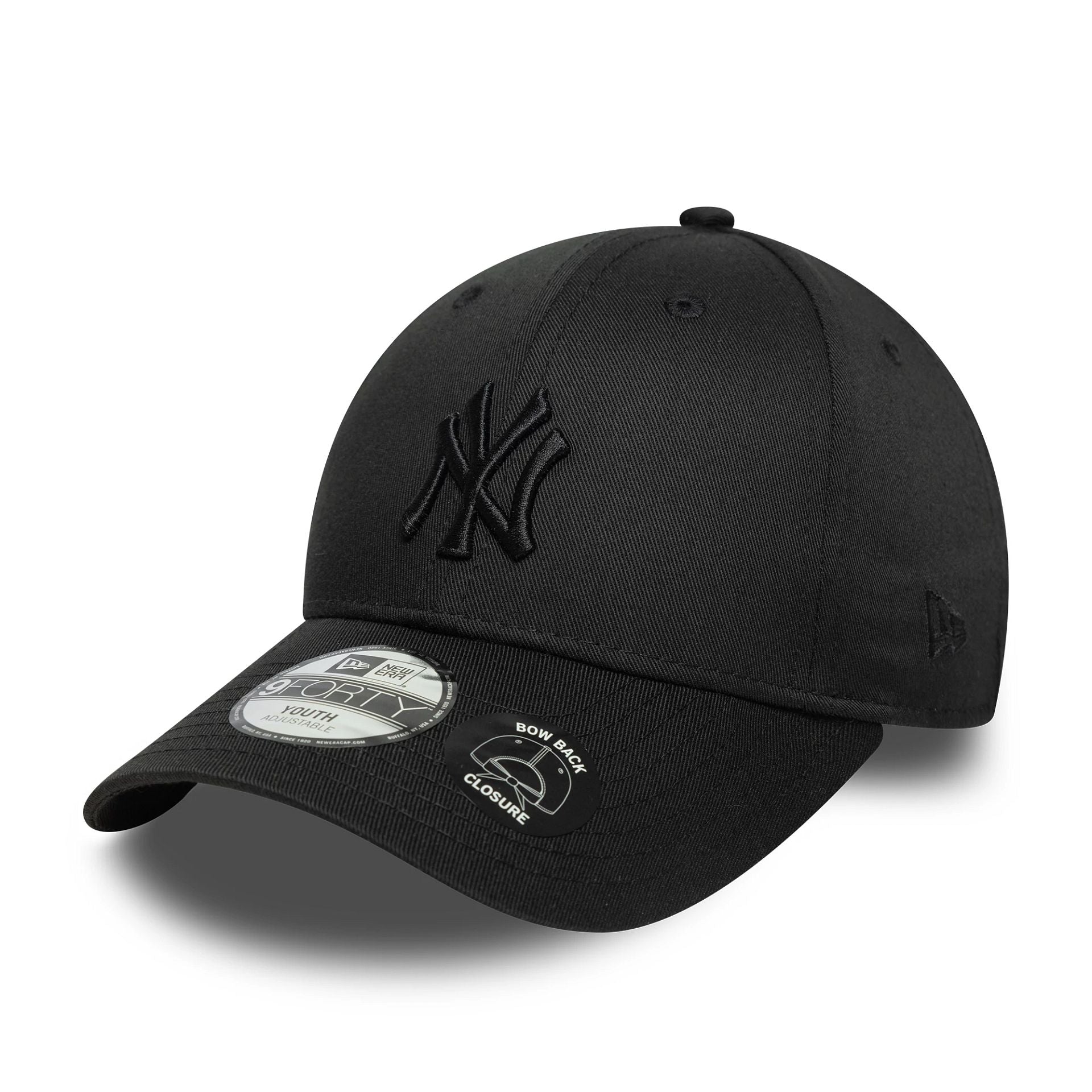 This is a New York Yankees Youth MLB Bow Back Black 9FORTY Adjustable Cap 1