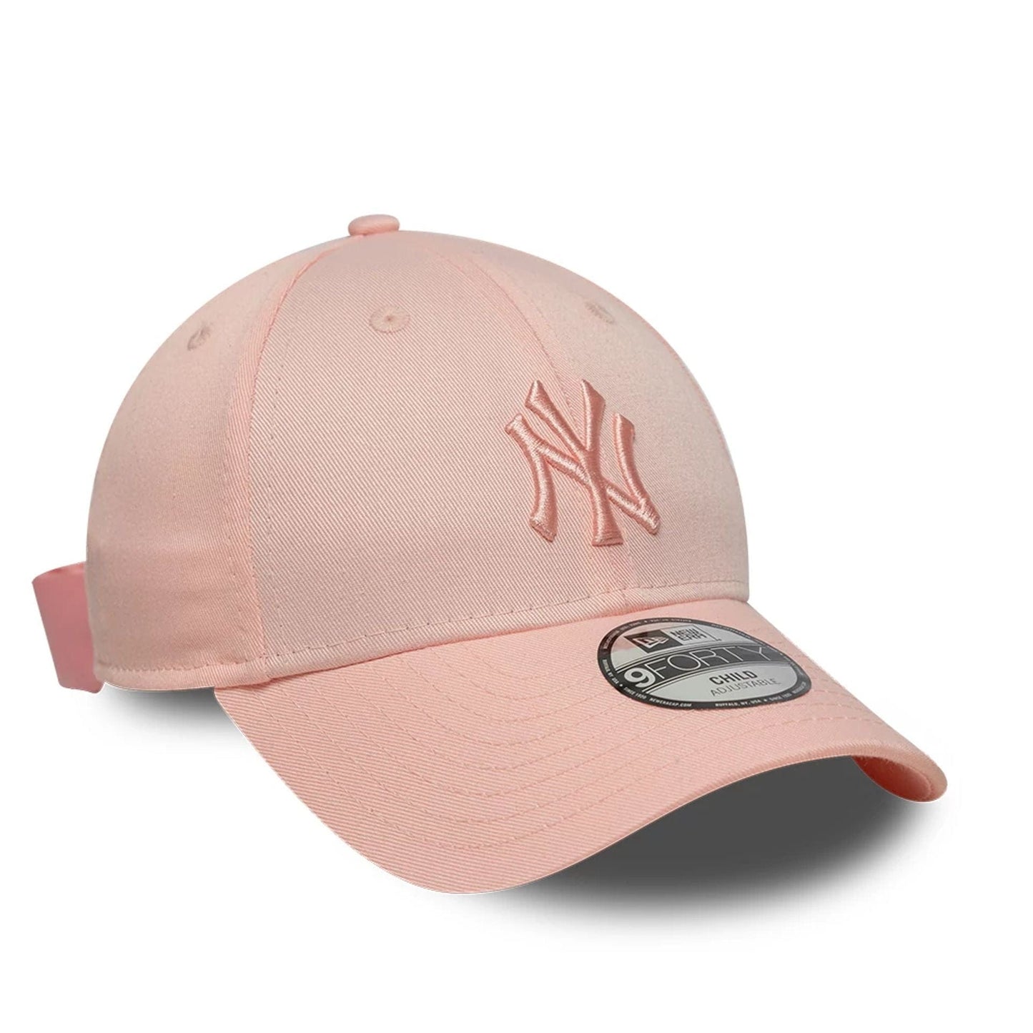 This is a New York Yankees Youth MLB Bow Back Pastel Pink 9FORTY Adjustable Cap 4