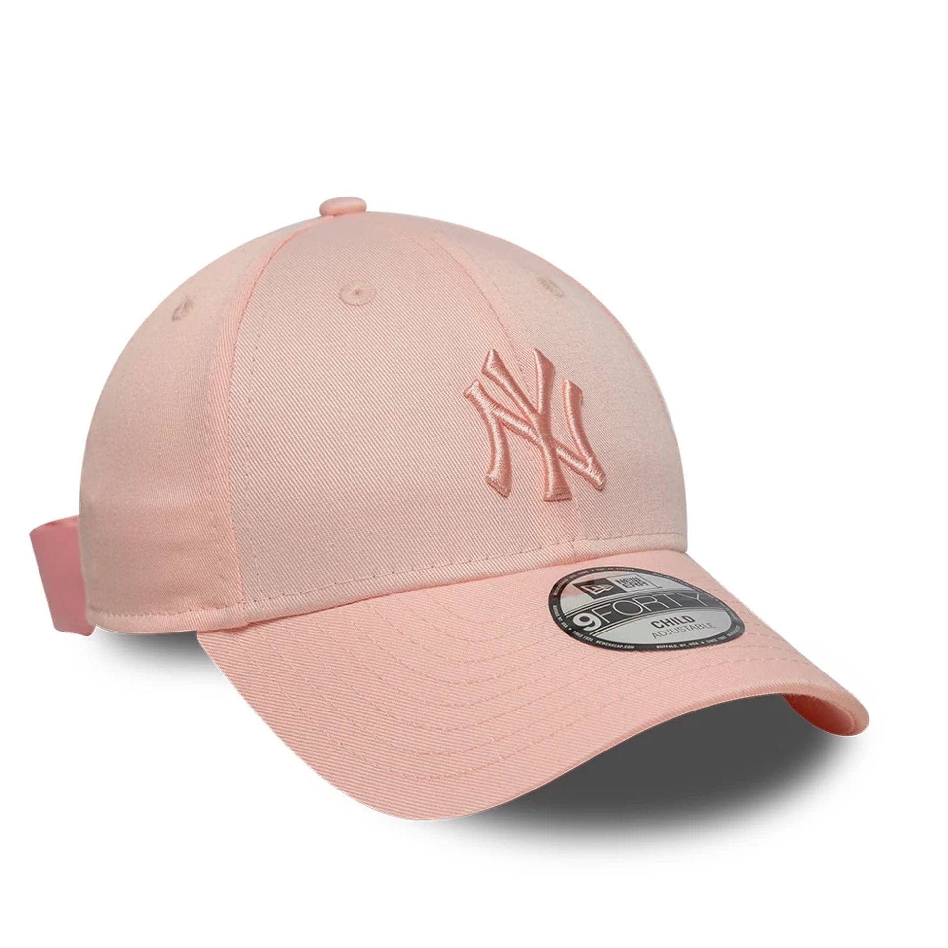 This is a New York Yankees Youth MLB Bow Back Pastel Pink 9FORTY Adjustable Cap 4