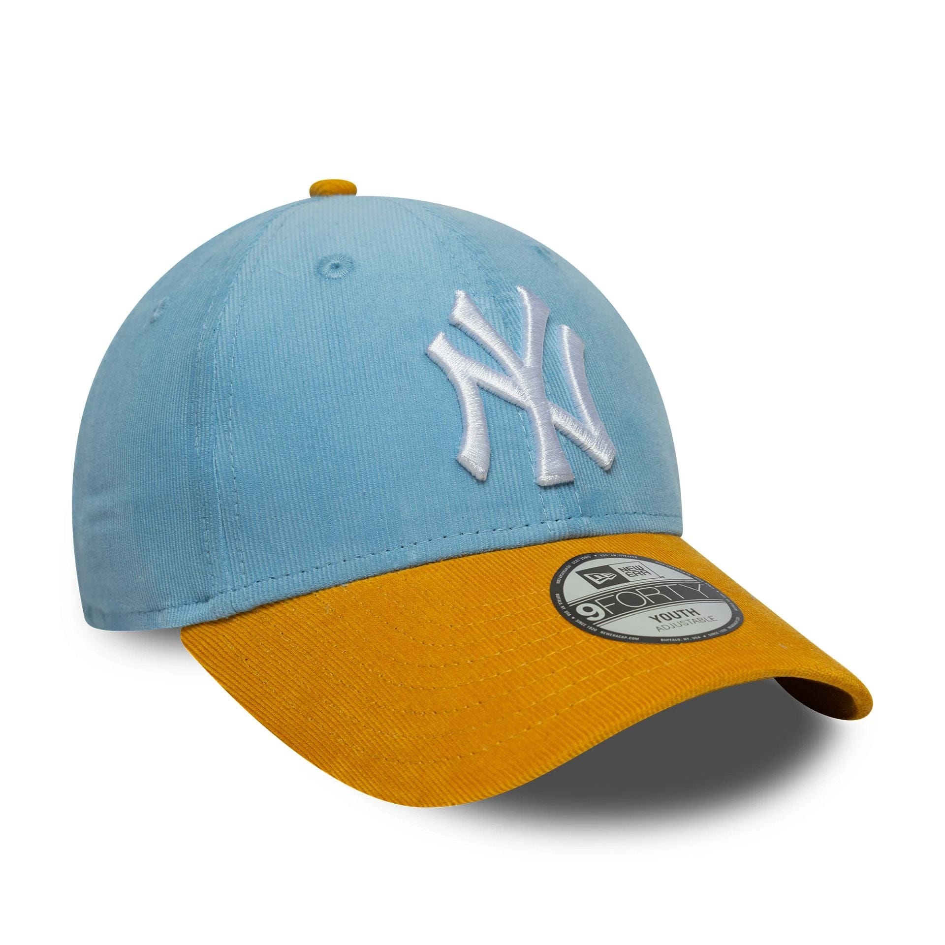 This is a New York Yankees Youth MLB Cord Pastel Blue 9FORTY Adjustable Cap 3