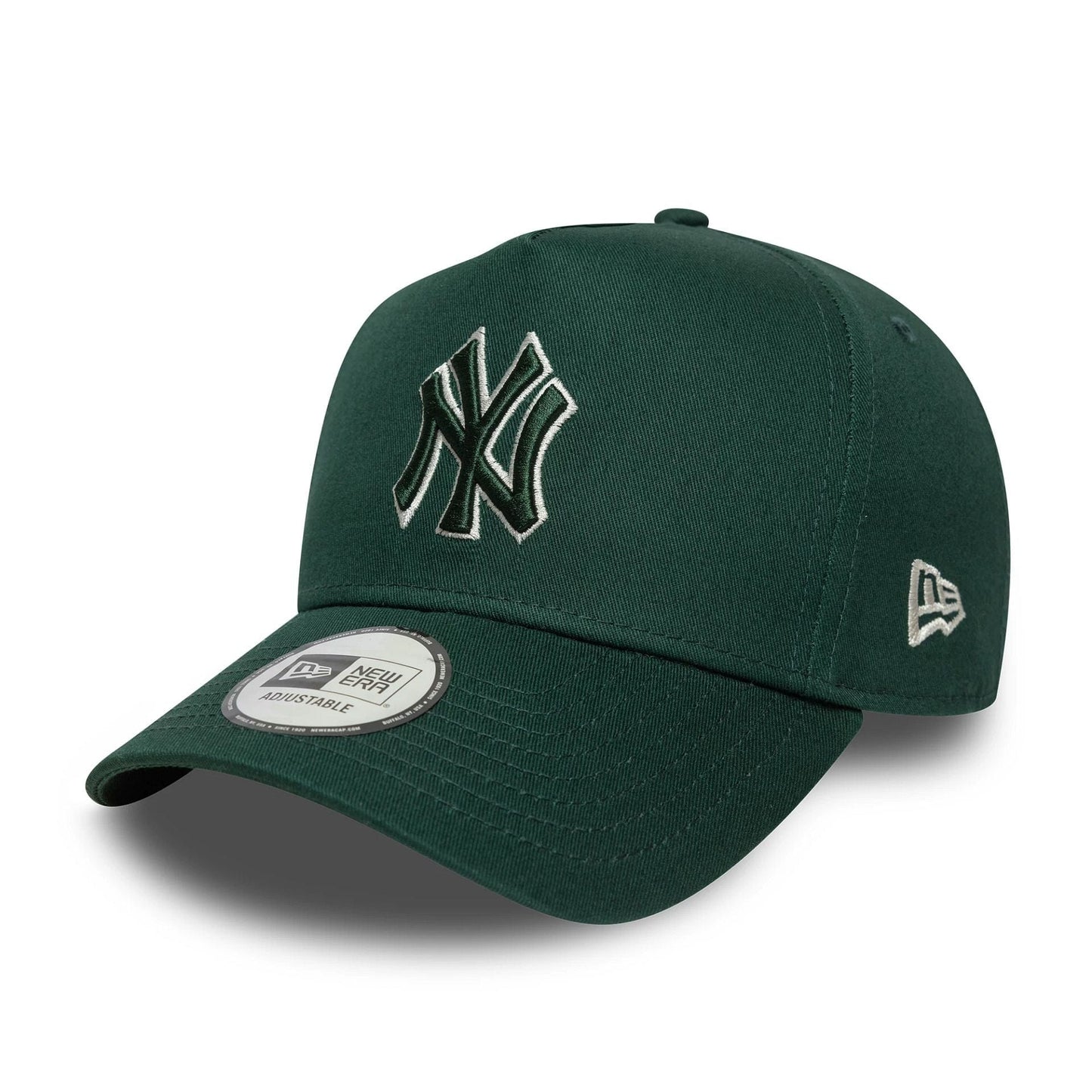 This is a New York Yankees MLB Team Outline Dark Green 9FORTY E-Frame Adjustable Cap 1