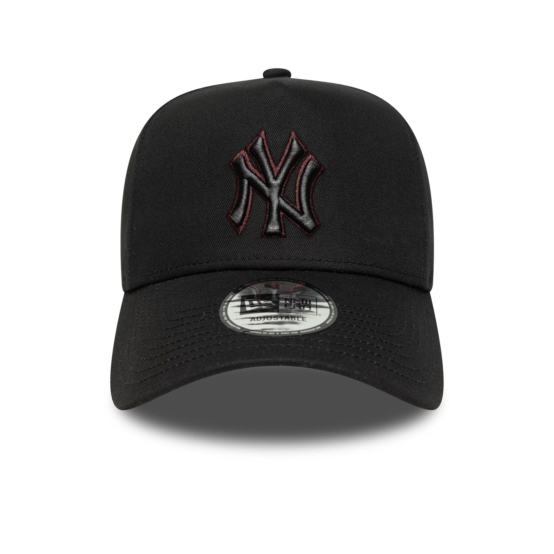 This is a New York Yankees MLB Team Outline Black 9FORTY E-Frame Adjustable Cap 2