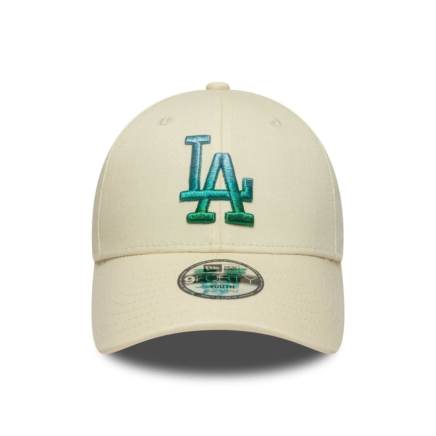 This is a LA Dodgers Youth MLB Metallic Cream 9FORTY Adjustable Cap 2