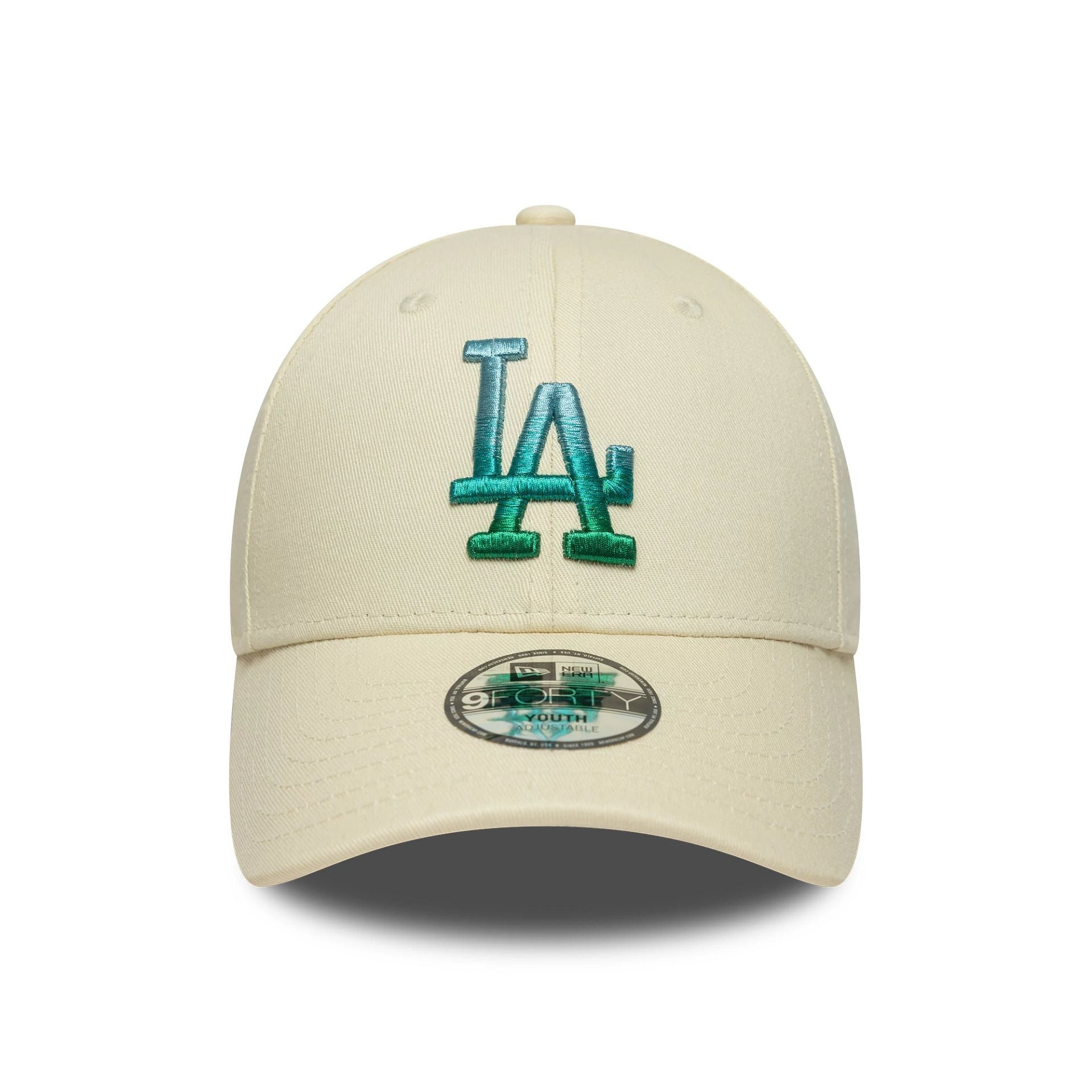This is a LA Dodgers Youth MLB Metallic Cream 9FORTY Adjustable Cap 2