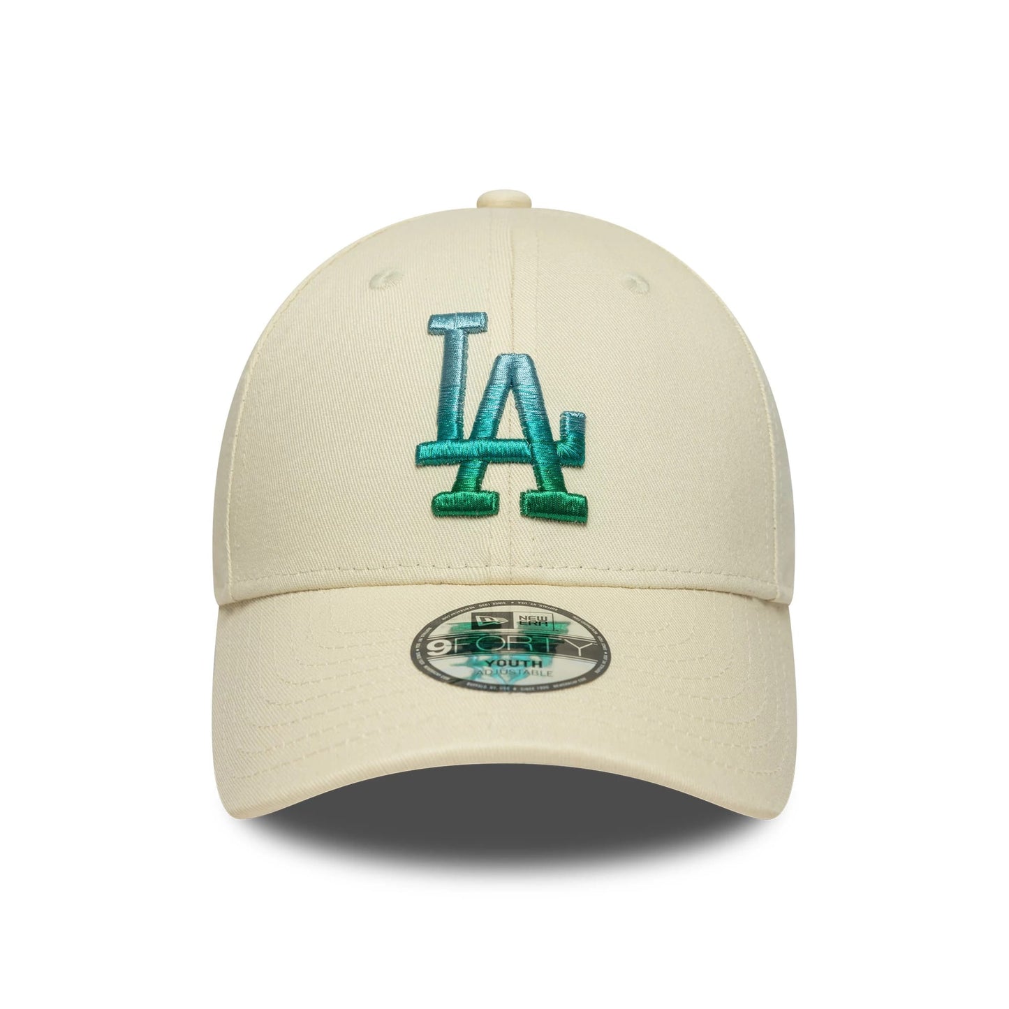 This is a LA Dodgers Youth MLB Metallic Cream 9FORTY Adjustable Cap 2