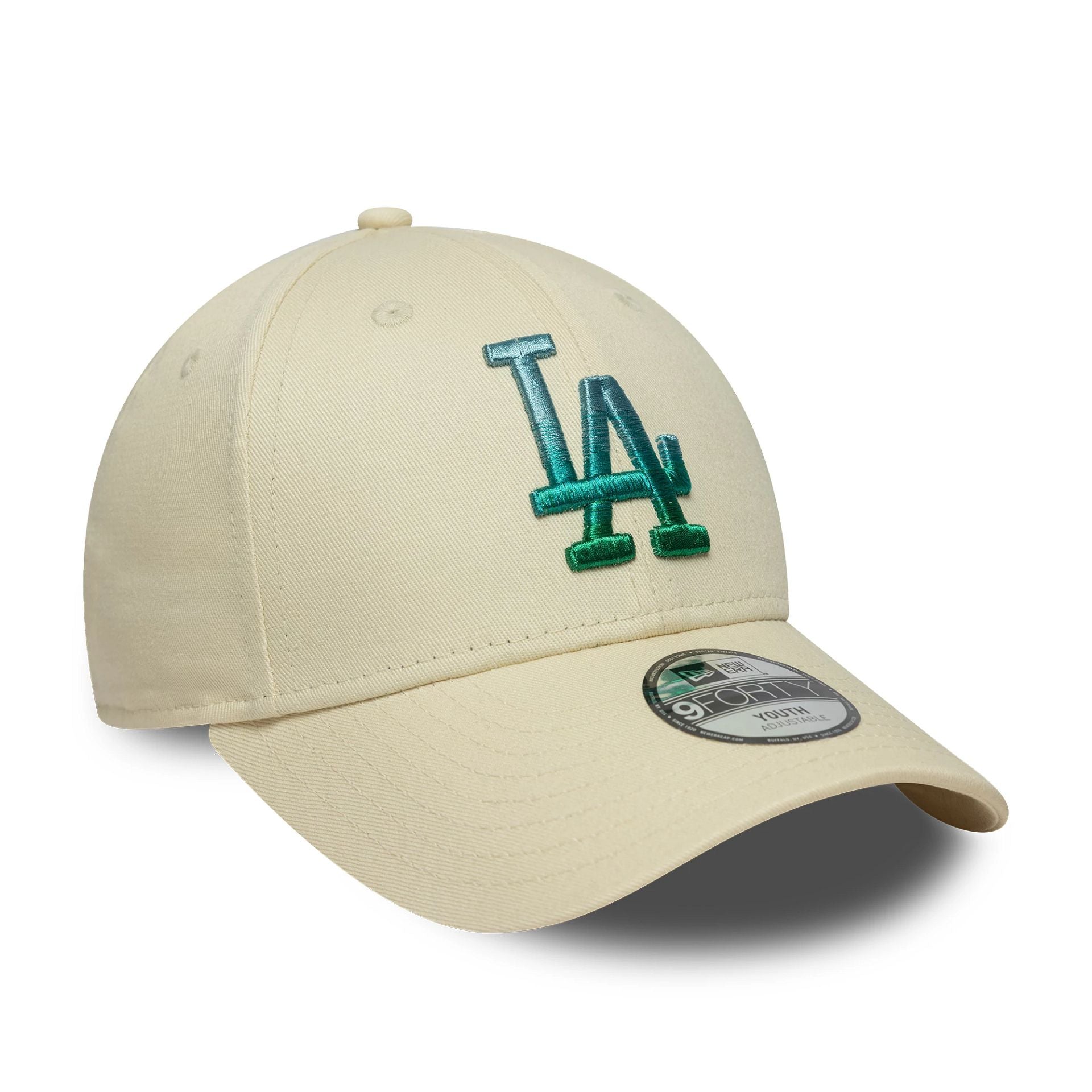 This is a LA Dodgers Youth MLB Metallic Cream 9FORTY Adjustable Cap 3