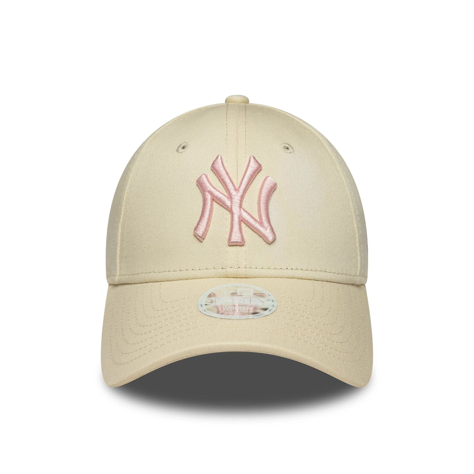 This is a New York Yankees Womens MLB League Essential Cream 9FORTY Adjustable Cap 2