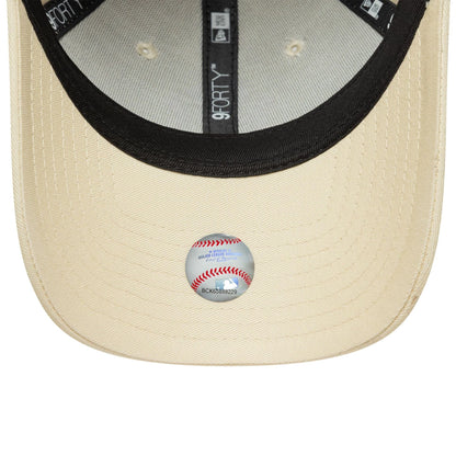This is a New York Yankees Womens MLB League Essential Cream 9FORTY Adjustable Cap 5