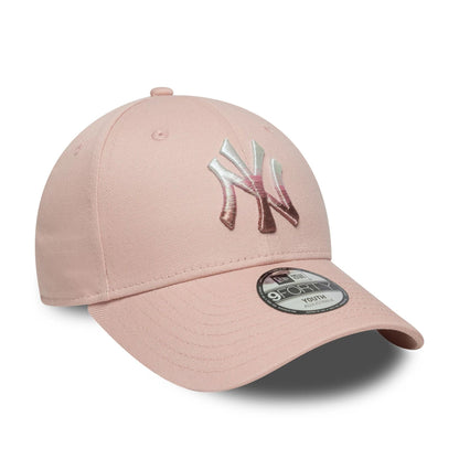 This is a New York Yankees Youth MLB Metallic Pastel Pink 9FORTY Adjustable Cap 3